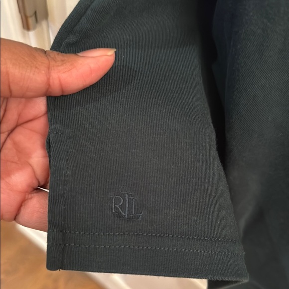 Lauren Ralph Lauren Dark Green Short Sleeve boat neck Top. Size M - Picture 3 of 6